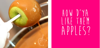 Fancy Schmancy Apples dipped in caramel and Belgian chocolate